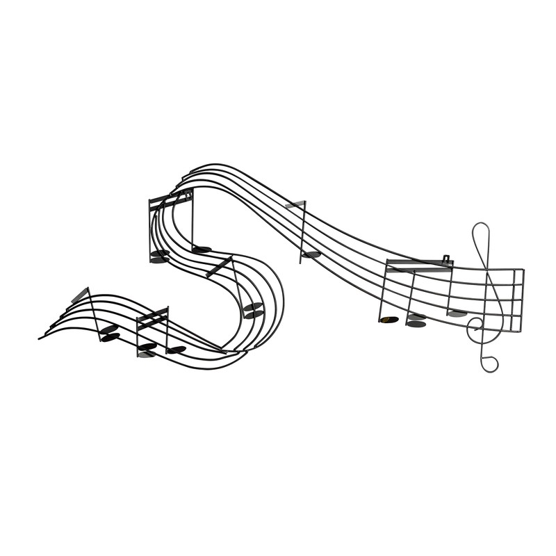 Deco 79 Metal Music Notes Wall Decor, 49" x 1"