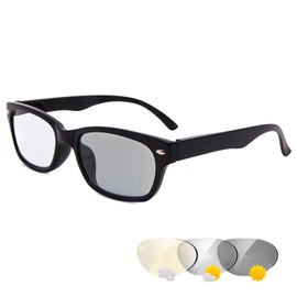 EYEGUARD Classic Photochromic Reading Glasses Spring Hinged Readers Sunglasses for Men and Women