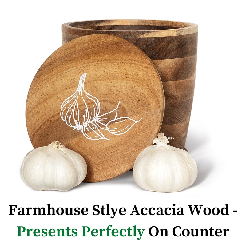 Jean Lemond Introducing The Always Fresh Acacia Garlic Keeper For