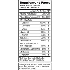 Evlution Nutrition EAA Energy - Pre & Post Workout Powder - Muscle Building & Recovery Supplement - 7g Essential Amino Acids + 5g BCAAs - Clean Energy - with Caffeine - 30 Servings - Fruit Punch