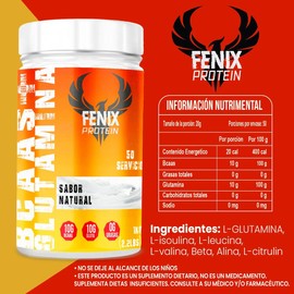 Aminoácidos Bcaas  Glutamina 1kg Fenix Protein Sabores