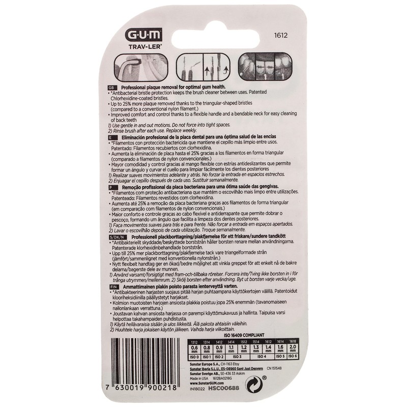 INTERDENT Manual Toothbrushes, 6 pack