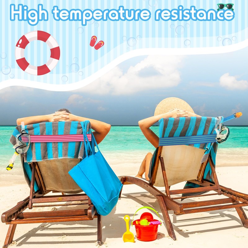 Boao 4 Pcs Large Towel Bands for Beach Chairs 15.75x1.97in