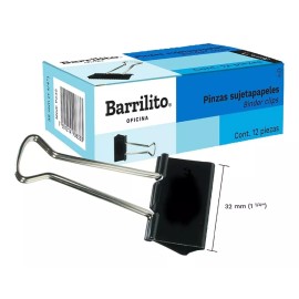 Barrilito Sujeta Documentos Barrilito Mediano 32mm 1 1/ 4 Caja C 60 Pz