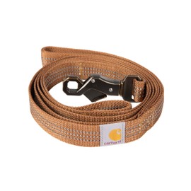 Carhartt Dual Handle Dog Leash, Durable 600-Denier Fabric W/Adjustable Metal D-Ring Hardware, Carhartt Brown, Large