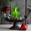 Eywamage Green Glass Flameless Candles with Remote Batteries, Flickering Slim