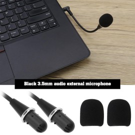 EMSea 2PCS 3.5mm Mini Flexible Microphone Noise Canceling Mic for PC Laptop Amplifier Tablet Desktop Audio Input Devices Voice Chat Voice Recognition Recording