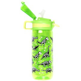 Fringoo - Dinosaur Lunch Time - Kids Water Bottle with Straw - BPA Free Water Bottles - Straw Water Bottle - Reusable Water Bottle - 600 ml / 20 Oz