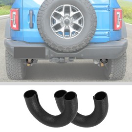 JWWY Rear Bumper Tow Hook Covers Tow Trailer Hitch Receiver Cover Towing Hitch Rubber Sleeve Protector Cover Trim Fit for 2021-2024+ Ford Bronco Exterior Accessories Black 2PCS