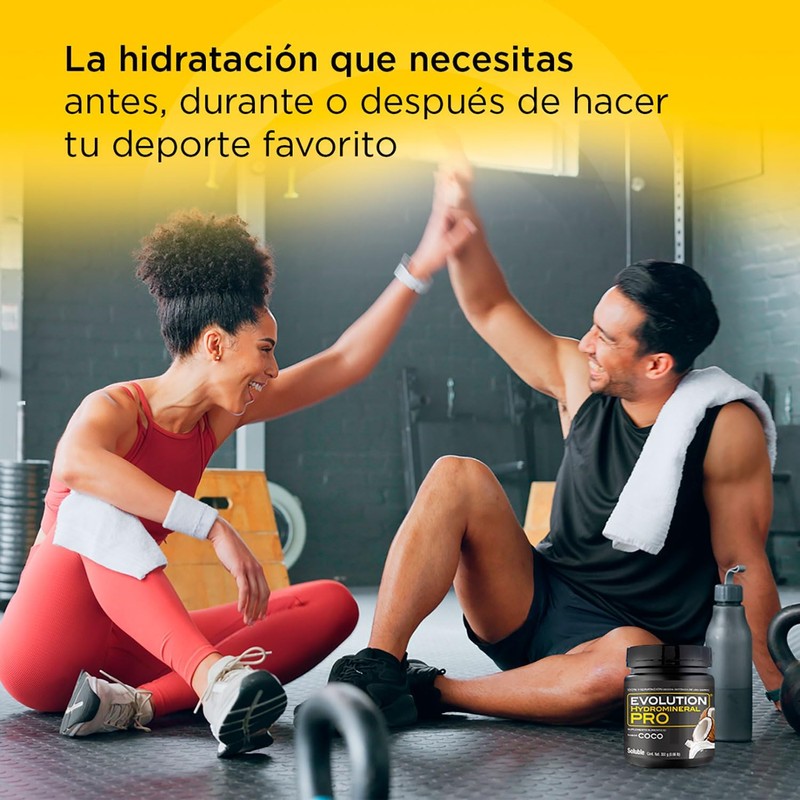 EVOLUTION, Electrolitos, Bebida Hidratante en Polvo, Hydromineral Pro, 5 Electrolitos,