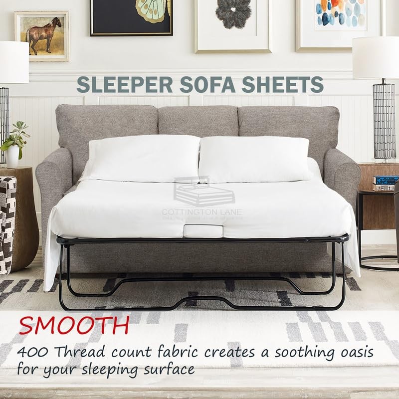 Queen Sleeper Sofa Bed Sheet Set - 400 Thread Count