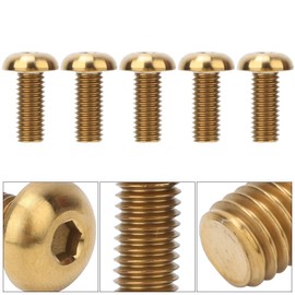 5PCS/ Pack M5x12 Bicycle Water Bottle Cage Bolts M5x10 Disc Brake Screws Titanium Alloy Bicycle Screws Set(M5×12 Gold)