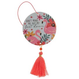 Karma, Essential Oil Air Freshener for Cars Set of 2, Home & Office - Colorful Decorative Hanging Air Freshener with Tassel, Flamingo Coconut Scented