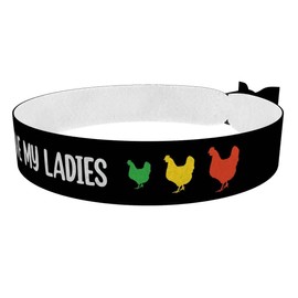 I love my Chicken Ladies - Stoffarmband aus Satin - Wasserfest & langlebig - Bauern Geschenk für Hühnerliebhaber - Handgemachtes Armband - Landwirtschaftsarmband - Trendige Armbänder