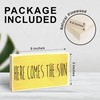 Rustic Wooden Block Sign - Here Comes The Sun -