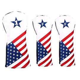 Custom Design ★ Driver/Wood/Utility/marettotaipu Dr. for/FW/UT FOR/marettotaipu ★ American Flag Pattern Star Head Cover with Conversion Doug
