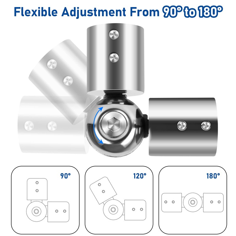 Heavy Duty Bay Window Curtain Pole Elbow Joint Kit -