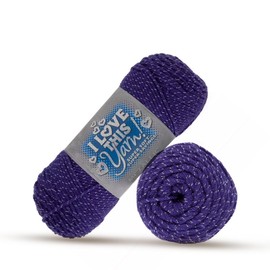 I Love This Yarn Medium Yarn for Crocheting & Knitting – Soft Yarn Skein – 252 Yards of 97% Acrylic & 3% Metallic Polyester Yarn for Crocheting Blankets, Hats, & More – DIY Handcrafting Accessories