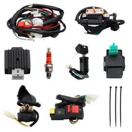 PRO BAT Electric Start Engine Wiring Harness Coil CDI Solenoid Relay for 50cc 70cc 90cc 110cc 125cc Dirt Pit Bike Electric Start Engine
