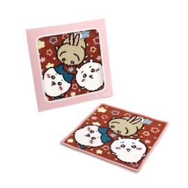 Chiikawa 41-5090250 Glitter Towel Handkerchief, Pink, Chenille, Packaged, Cute, Approx. 9.8 x 9.8 inches (25 x 25 cm)