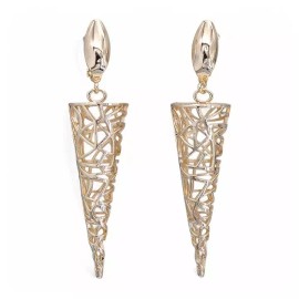 Triangle Drop Earrings Gold Plated Dangling Triangle Drop Earrings