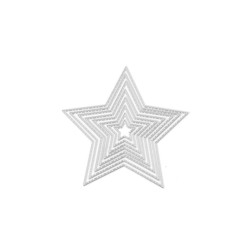 U-horizon 8pcs Five Stars Cutting Dies, DIY Scrapbooking Metal Embossing