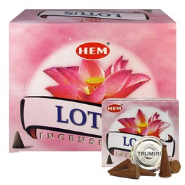 Lotus Incense Cones and Cone Incense Burner Bundle Insence Insense Hem Incense