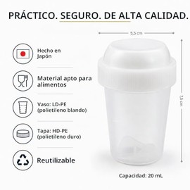 1 mini coctelera Matcha de 20 ml para Matcha, Hojicha y Ube Latte, compacta, con tapa de rosca, 7,5 cm, fabricada en Japn                             
