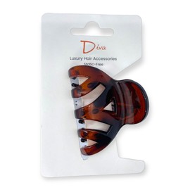 Diva Scalloped Elegant & Premium Hair Claw Clip | All Hair Types Thick & Thin | Quality Materials | Chic & Fashionable | Durable Grip & Secure Hold (Amber Tortoiseshell, 6 CM / 2.4 INCH)