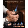 5-in-1 Butane Torch Lighter, with Built-in Punch, V Cutter, Draw