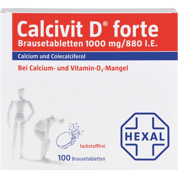Calcivit D forte Brausetabletten 1000 mg/880 I.E., 100 pcs. Tablets