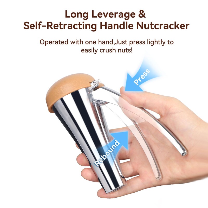 Nut Cracker, Heavy Duty Nutcracker with Splash-Proof Lid, Walnut Cracker