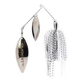 Duckett Fishing BD Double Willow Spinnerbait, Premium Bass Lure for Maximum Flash & Vibration, Silver Black, 1/2 oz