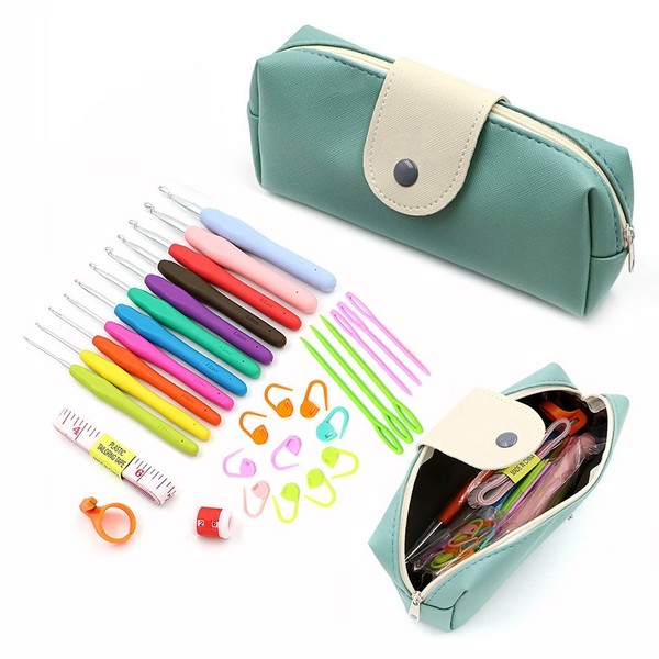 OFKPO Crochet Hooks Kit Ergonomic Grip Crochet Hooks with Case