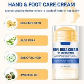 Urea 60% Foot Cream 40 g, Intensive Moisturiser Against Calluses, for Dry and Cracked Feet, Heels and Elbows, Foot Care Cream with Aloe Vera