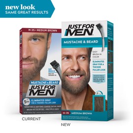 JUST FOR MEN Color Gel Mustache & Beard M-35 Medium Brown 1 ea (Pack of 4)