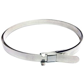Alkan -460148010 Universal Prefabricated Stainless Steel Band (AISI 430) Hose Clamp Set L 480 mm / Clamping Clamp Set with Clips / Hose Clamp Strap for our Hose Clamp Pliers