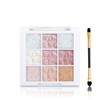 9-Color Shimmer Eyeshadow Palette – White & Pink Glitter Shades,