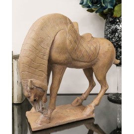 Ebros Gift Museum Gallery Quality Frank Lloyd Wright Tang Dynasty Tomb Standing Horse Statue Symbol of Status and Power 15" Long Sculpture Chinese Artifact Reproduction