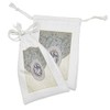 Lunarable Diamonds Fabric Pouch Set of 2, Oriental Floral Diamonds