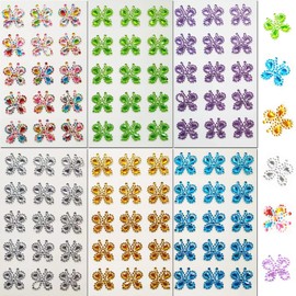 Gems Stickers Butterfly Rhinestone Acrylic Stickers 90 Pieces Self Adhesive Crystal Bling Jewel Colourful Craft DIY for Phones Cup Photo Album Cards Laptop Decor