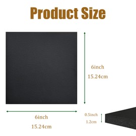 4 Pieces Adhesive Foam Padding 1/2 in Thick X 6 in X 6 in, Anti Vibration Pads, Closed Cell Foam Pads for Anti-Slip, Shock Absorption
