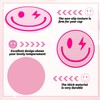 Whaline 6Pcs Pink Car Coasters Preppy Car Accessories Smile Face