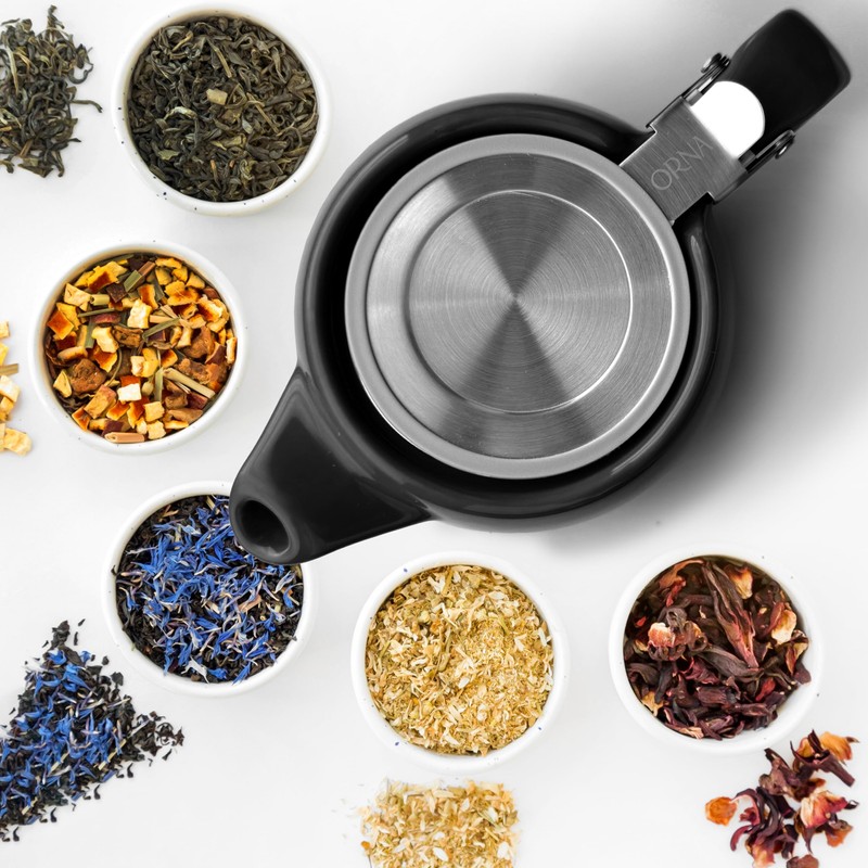 ORNA Ceramic Teapot with Tea Infuser – Small Tea Pot