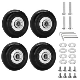 Pack of 4 Suitcase Wheels Replacement Wheels Suitcase Wheels Replacement 50 mm x 18 mm Replacement Wheels for Luggage Replacement Wheels Rubber Wheels for Luggage Trolleys Replacement Wheel with Spare Parts