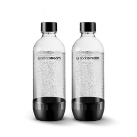 SodaStream 1L Classic DWS Carbonating Bottle Black (twinpack), Pack of 2