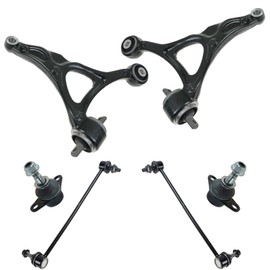 TRQ Front Suspension Kit Ball Joint Control Arm Sway Bar Stabilizer Link Compatible with 2003-2014 Volvo XC90