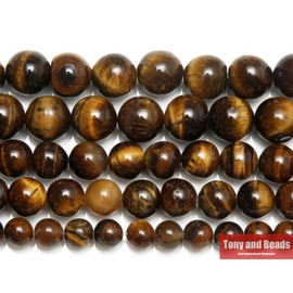 Natural Stone Brown Gold Color Tiger Agate Round Loose Beads Strand Size, 02 8mm 45 to 48pcs, 1pc / 천연석 브라운 골드 컬러 타이거 마노 라운드 루즈 비즈 스트랜드 사이즈, 02 8mm 45 to 48pcs, 1개