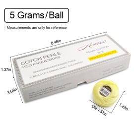 AMOHilos Size 8 Double Mercerized Egyptian Long Staple Cotton Pearl Thread Ball 5 Grams Rainbow Color Embroidery Thread 10 Colors per Box for Crochet Hardanger Cross Stitch Hand Embroidery (Set Q)