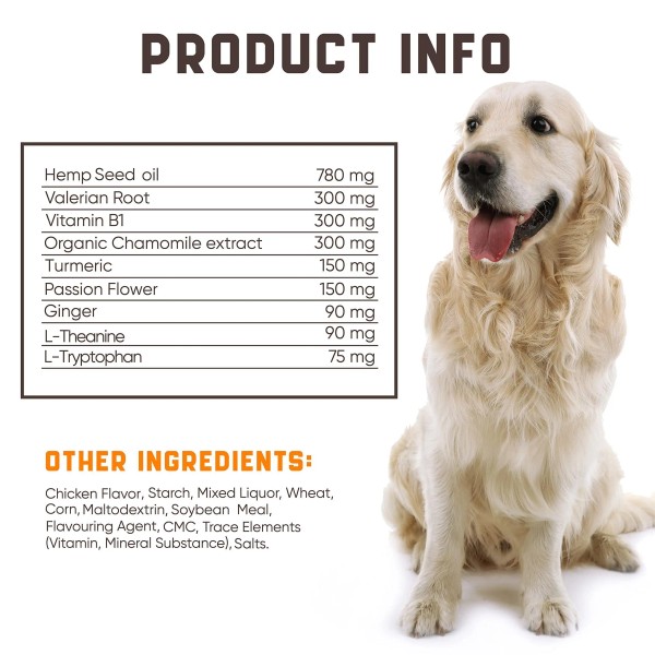UD_Natural Calming Chews for Dogs with Hemp Oil and Valerian
